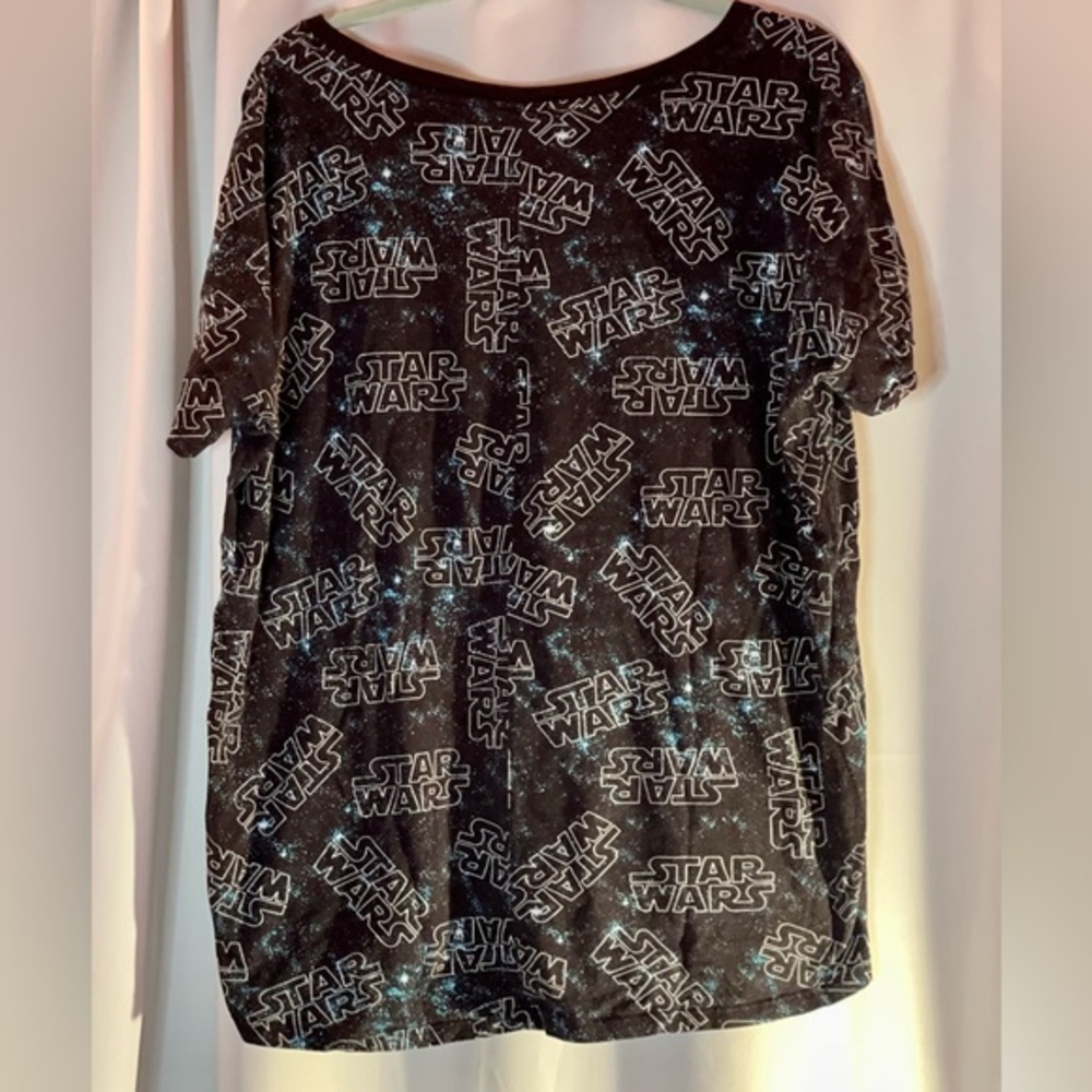 H&M Divided Star Wars Galaxy All Over Print High Low Graphic T-Shirt Medium - Picture 4 of 4